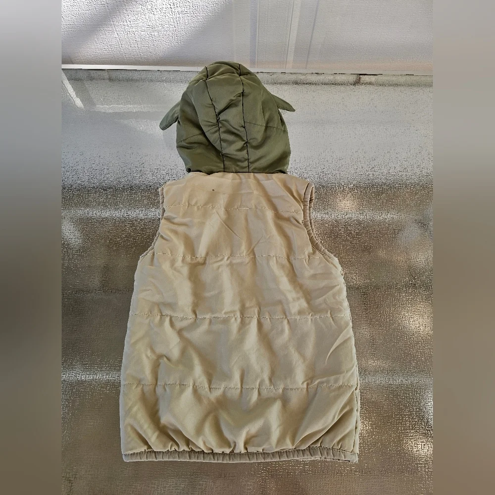 Star Wars Mandalorian Baby Yoda Vest Kids Hooded Puffer Fleece Lined Costume